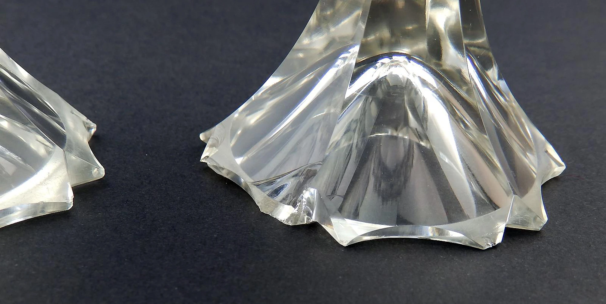 A wonderful & unusual pair of antique Georgian Irish cut glass Salts C.18thC