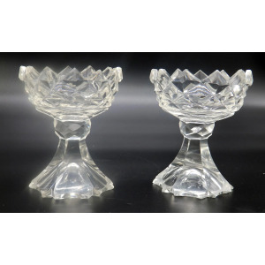 A wonderful & unusual pair of antique Georgian Irish cut glass Salts C.18thC