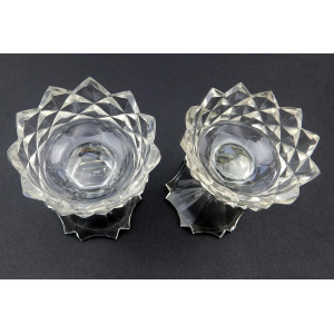 A wonderful & unusual pair of antique Georgian Irish cut glass Salts C.18thC