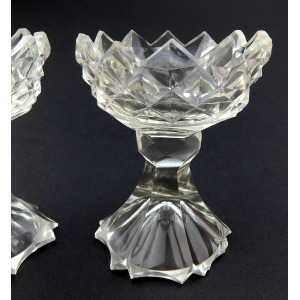 A wonderful & unusual pair of antique Georgian Irish cut glass Salts C.18thC