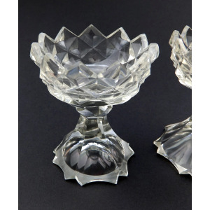A wonderful & unusual pair of antique Georgian Irish cut glass Salts C.18thC