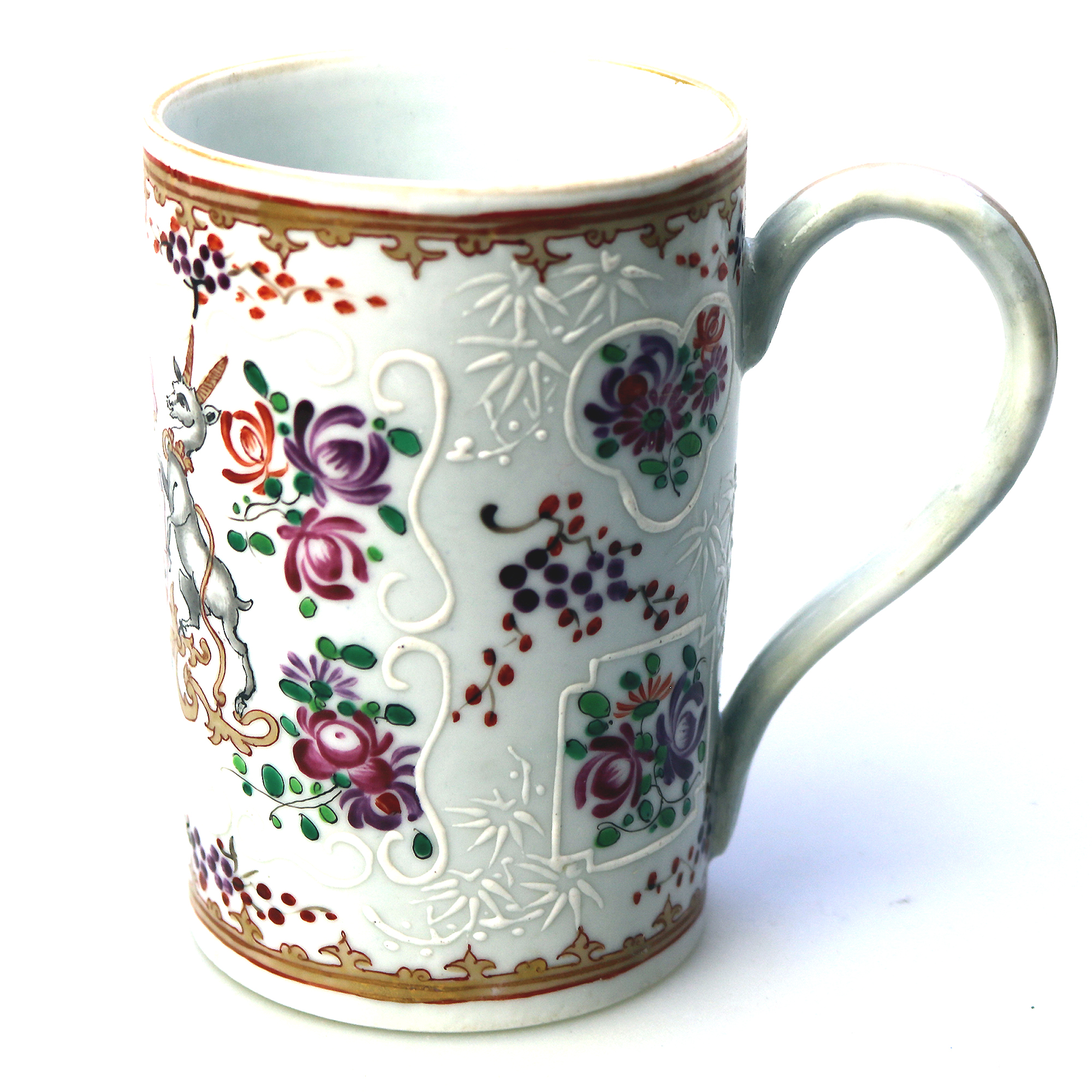 A good antique Samson of Paris porcelain Chinese Export Armorial Tankard C.19thC