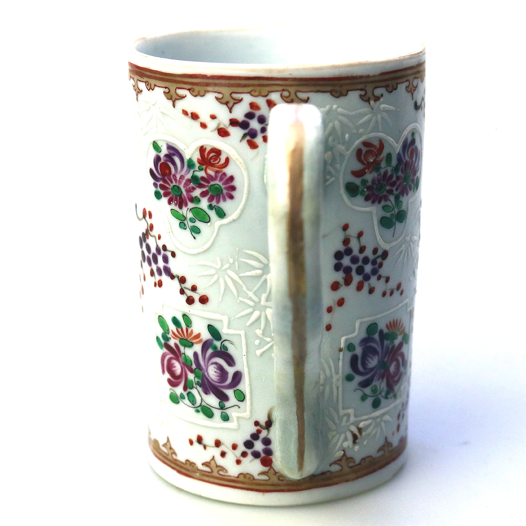 A good antique Samson of Paris porcelain Chinese Export Armorial Tankard C.19thC