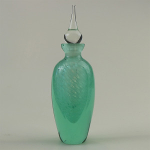 An unusual & large vintage art glass Scent Perfume Bottle 20cm C.late 20thC