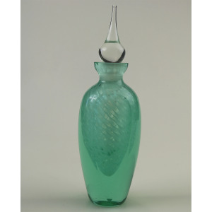 An unusual & large vintage art glass Scent Perfume Bottle 20cm C.late 20thC