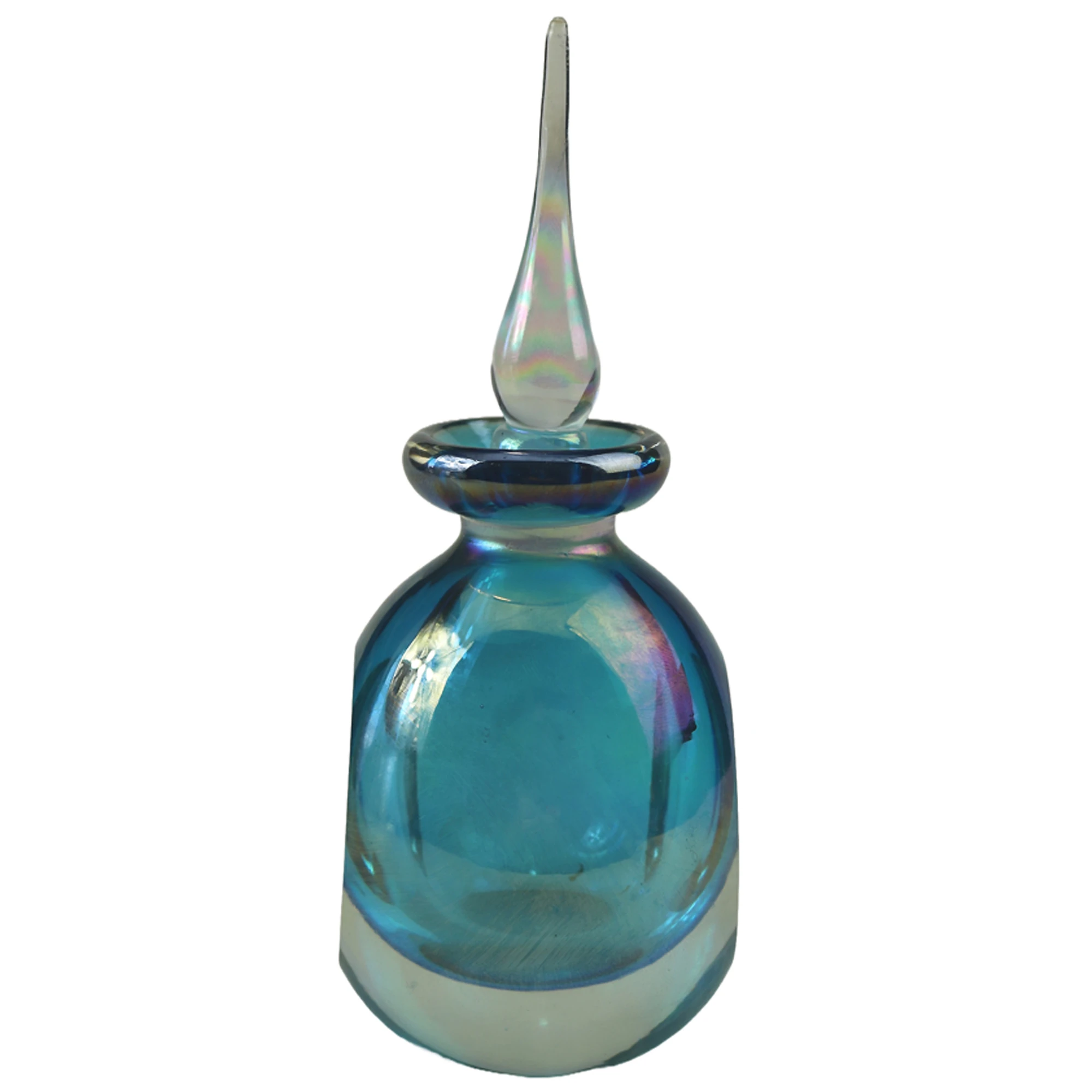 A large vintage iridescent art glass Scent Perfume Bottle 16.5 cm C.late 20thC