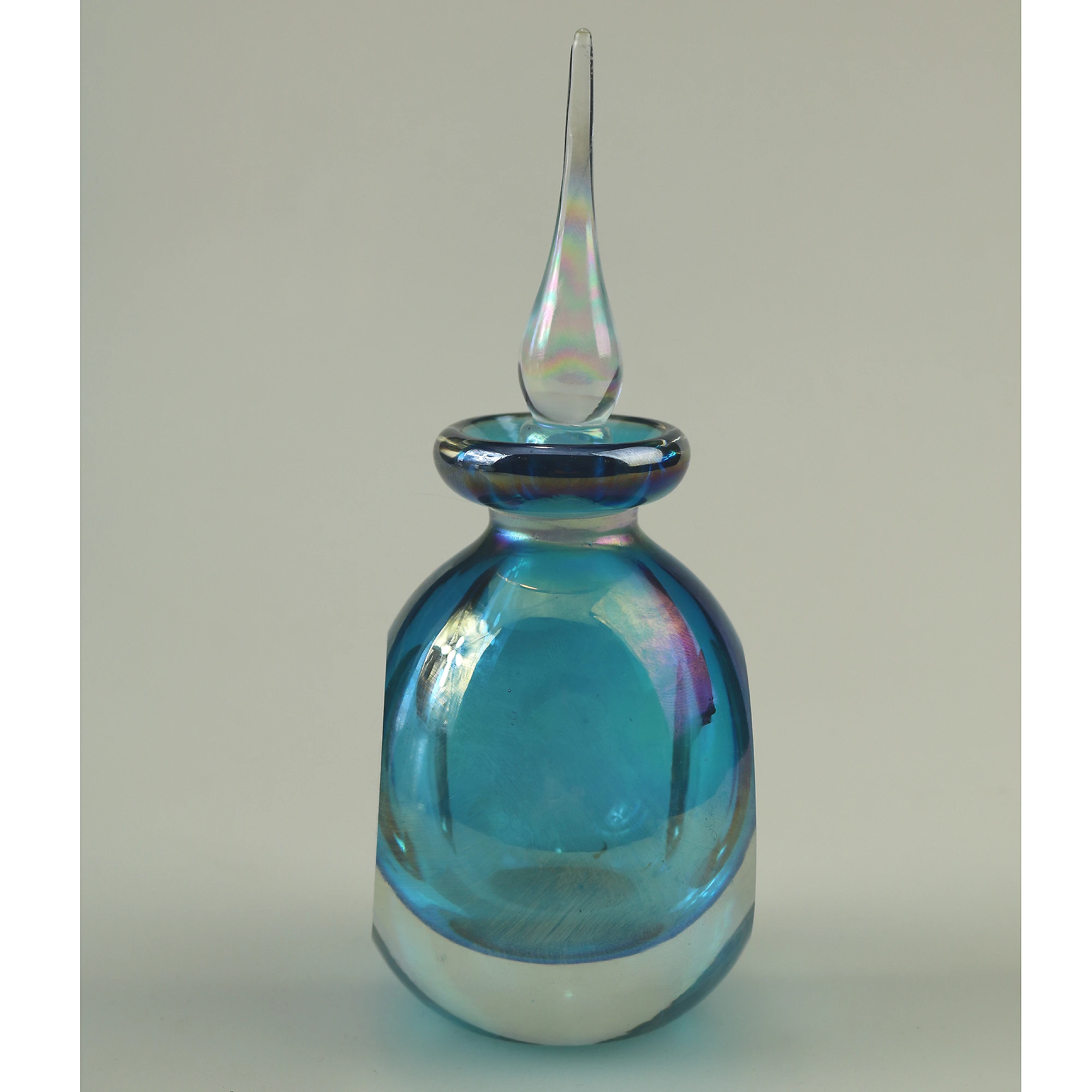 A large vintage iridescent art glass Scent Perfume Bottle 16.5 cm C.late 20thC