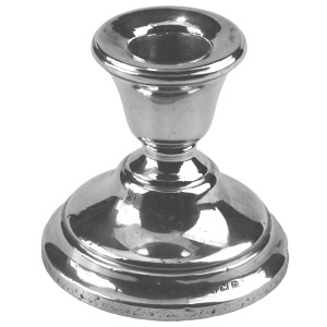 An antique English George V sterling 925 solid silver Dwarf Candlestick C.1927