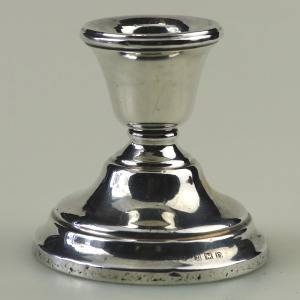 An antique English George V sterling 925 solid silver Dwarf Candlestick C.1927