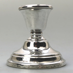 An antique English George V sterling 925 solid silver Dwarf Candlestick C.1927