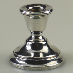 An antique English George V sterling 925 solid silver Dwarf Candlestick C.1927