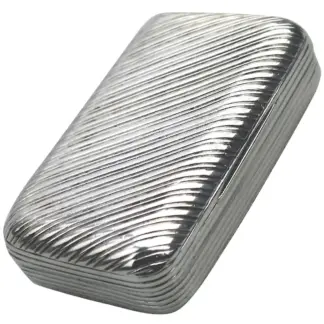A good antique William IV French 950 solid silver reeded Snuff Box 43.5g C.1830