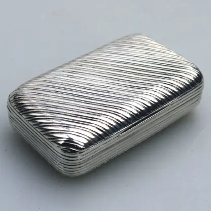 A good antique William IV French 950 solid silver reeded Snuff Box 43.5g C.1830 - Image 3