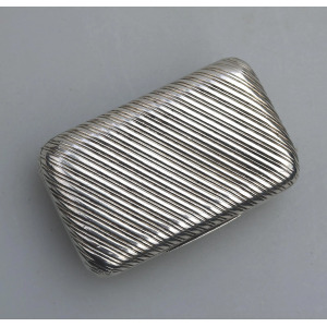 A good antique William IV French 950 solid silver reeded Snuff Box 43.5g C.1830