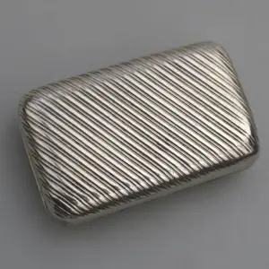A good antique William IV French 950 solid silver reeded Snuff Box 43.5g C.1830
