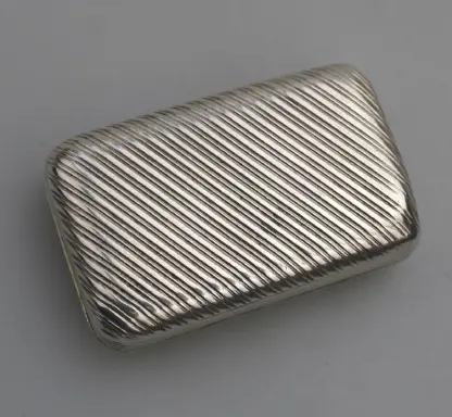 A good antique William IV French 950 solid silver reeded Snuff Box 43.5g C.1830 - Image 5