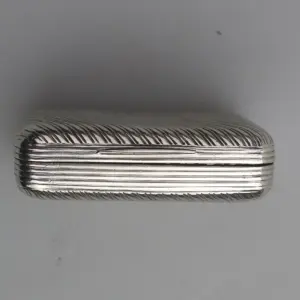A good antique William IV French 950 solid silver reeded Snuff Box 43.5g C.1830
