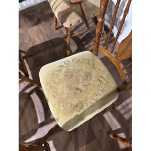 Six Vintage Oak Dining Chairs To Include Two Carvers