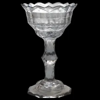 A very fine & large antique Georgian facet cut glass stem Sweetmeat C.18thC