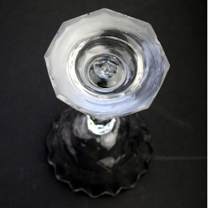 A very fine & large antique Georgian facet cut glass stem Sweetmeat C.18thC