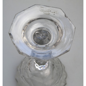 A very fine & large antique Georgian facet cut glass stem Sweetmeat C.18thC