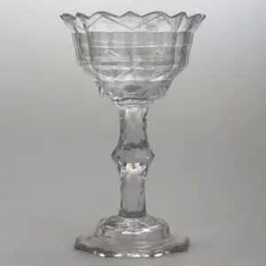 A very fine & large antique Georgian facet cut glass stem Sweetmeat C.18thC