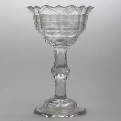 A very fine & large antique Georgian facet cut glass stem Sweetmeat C.18thC - Image 15