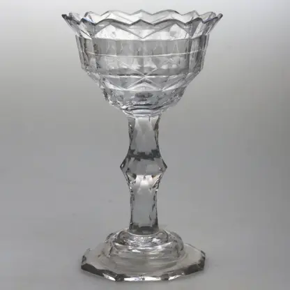 A very fine & large antique Georgian facet cut glass stem Sweetmeat C.18thC - Image 2