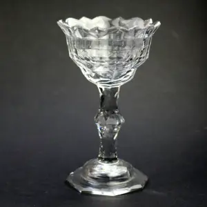 A very fine & large antique Georgian facet cut glass stem Sweetmeat C.18thC