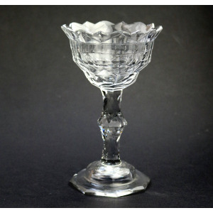A very fine & large antique Georgian facet cut glass stem Sweetmeat C.18thC