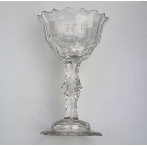 A very fine & large antique Georgian facet cut glass stem Sweetmeat C.18thC