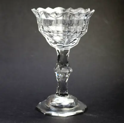 A very fine & large antique Georgian facet cut glass stem Sweetmeat C.18thC - Image 5