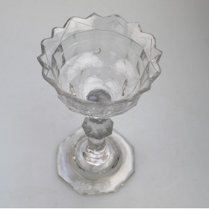 A very fine & large antique Georgian facet cut glass stem Sweetmeat C.18thC