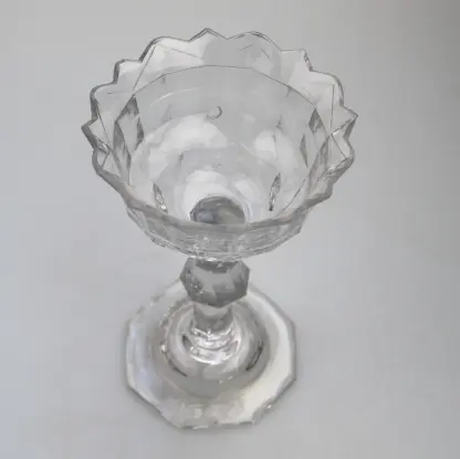 A very fine & large antique Georgian facet cut glass stem Sweetmeat C.18thC - Image 7