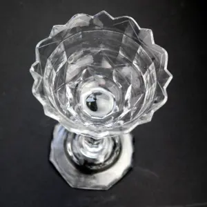 A very fine & large antique Georgian facet cut glass stem Sweetmeat C.18thC
