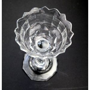 A very fine & large antique Georgian facet cut glass stem Sweetmeat C.18thC