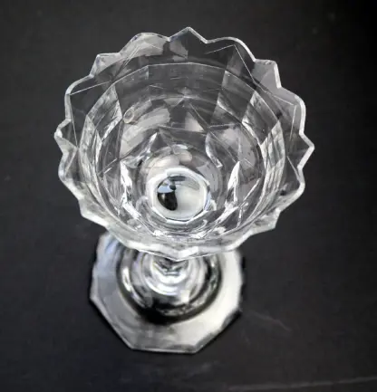 A very fine & large antique Georgian facet cut glass stem Sweetmeat C.18thC - Image 8