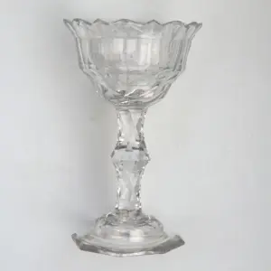 A very fine & large antique Georgian facet cut glass stem Sweetmeat C.18thC