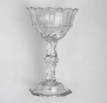 A very fine & large antique Georgian facet cut glass stem Sweetmeat C.18thC - Image 9