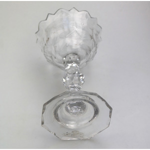 A very fine & large antique Georgian facet cut glass stem Sweetmeat C.18thC