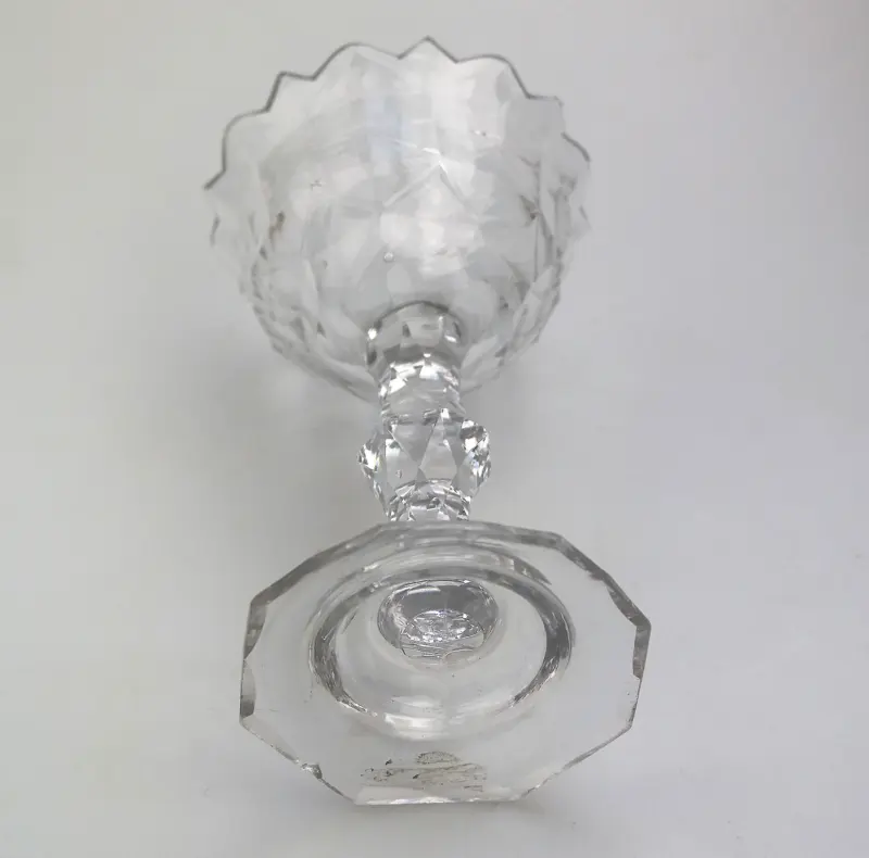 A very fine & large antique Georgian facet cut glass stem Sweetmeat C.18thC
