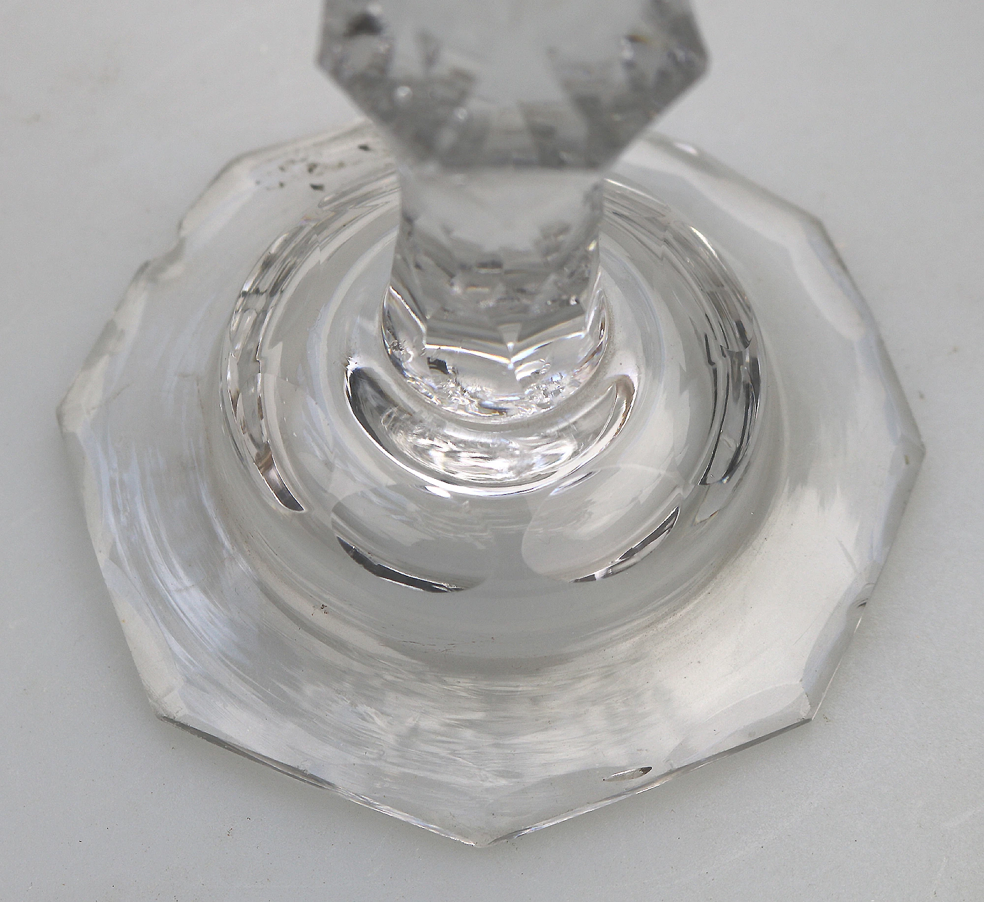 A very fine & large antique Georgian facet cut glass stem Sweetmeat C.18thC