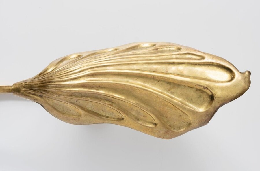 Tommaso Barbi – Gold Brass Leaf Wall Lamp 20th Century