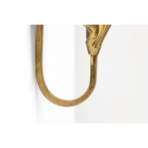 Tommaso Barbi – Gold Brass Leaf Wall Lamp 20th Century