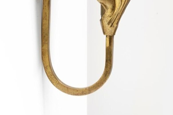 Tommaso Barbi – Gold Brass Leaf Wall Lamp 20th Century