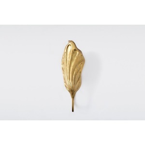 Tommaso Barbi – Gold Brass Leaf Wall Lamp 20th Century