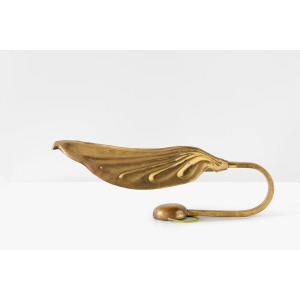 Tommaso Barbi – Gold Brass Leaf Wall Lamp 20th Century