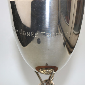 A large novelty silver plate Sporting Stacked Rifles Shooting Trophy C.1940-50