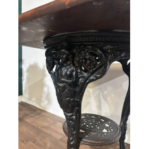 Victorian Cast Iron Pub Table With Mahogany Top
