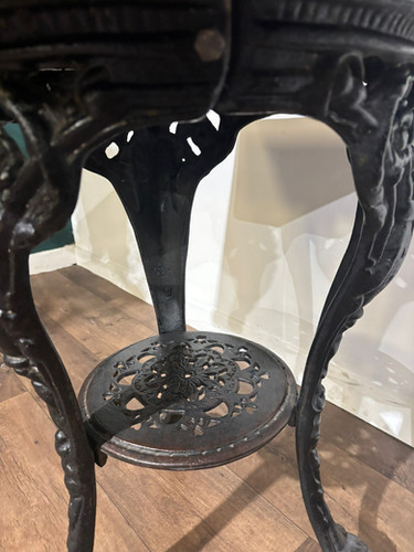 Victorian Cast Iron Pub Table With Mahogany Top